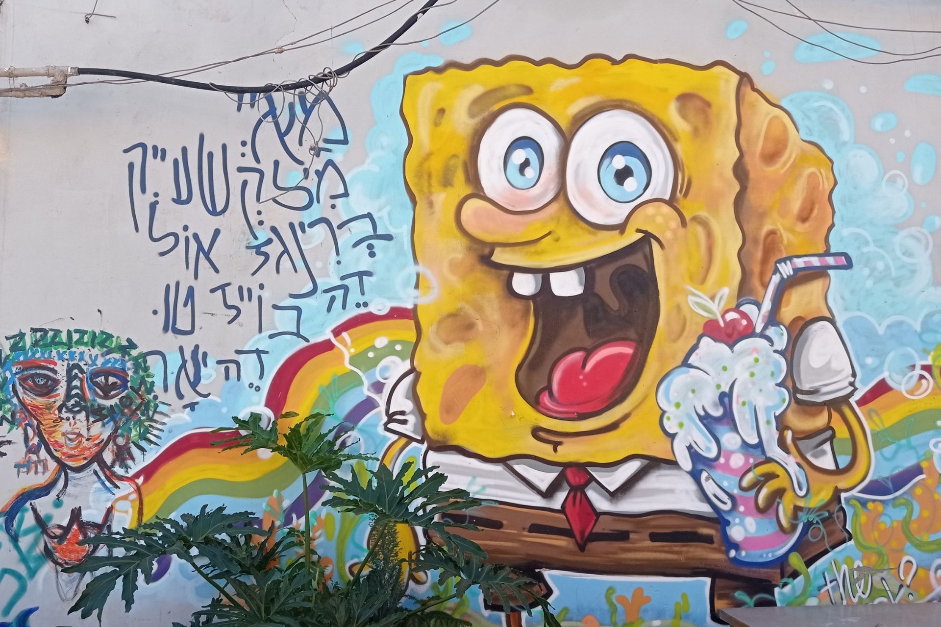 גרפיטי בעיר התחתית של חיפה - אמנות רחוב צבעונית